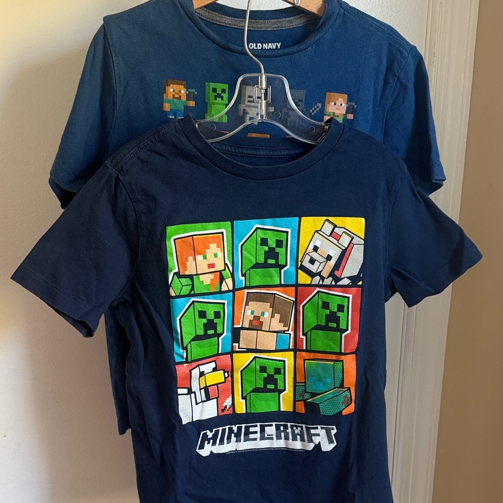 Old Navy Kids Navy Blue Minecraft Graphic Tees